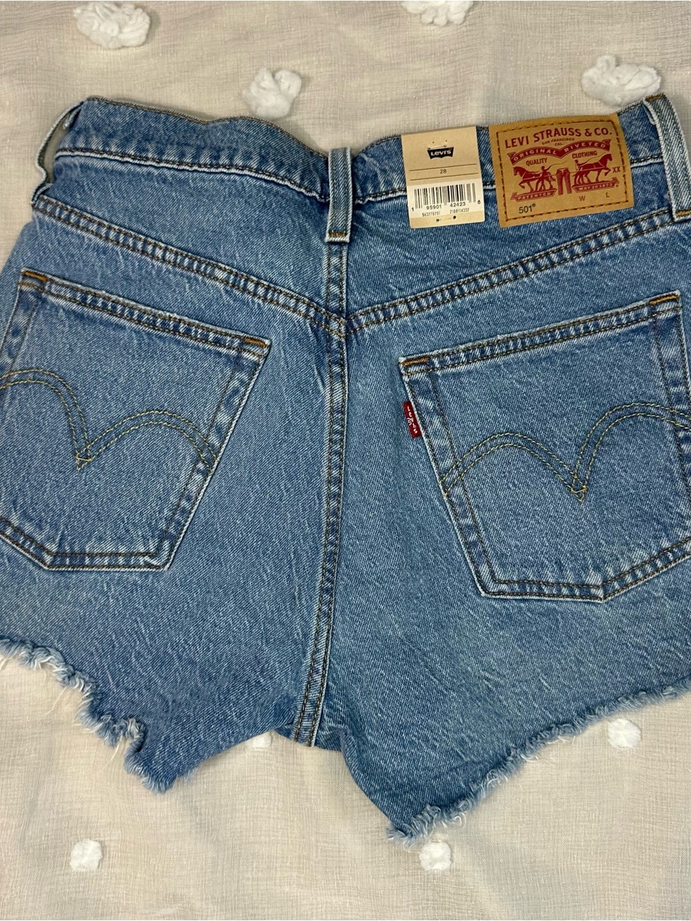 Levi's Light Blue Denim Cutoff High-Waist Shorts